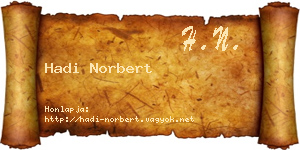 Hadi Norbert névjegykártya